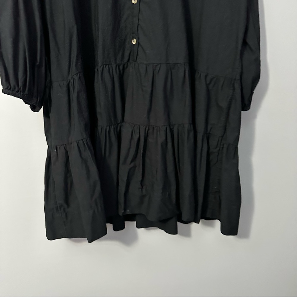 Free People Misha Mini Dress Black Small Fairycore Babydoll Tiered Boho Chic - Picture 6 of 14